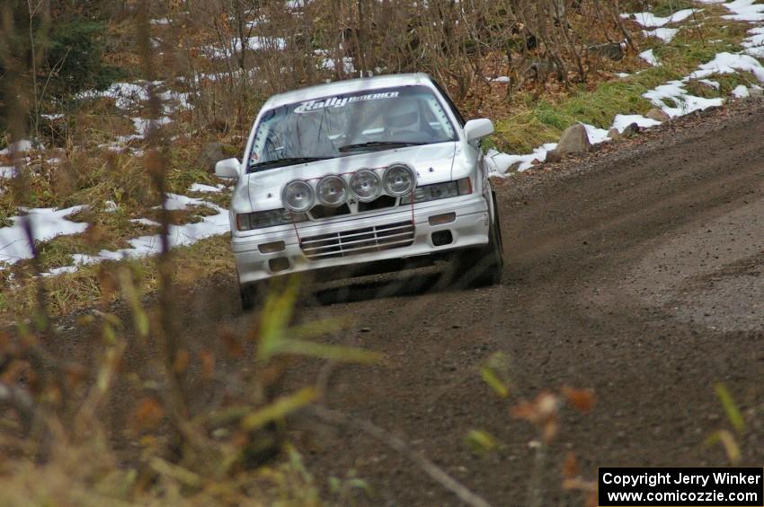 Larry Parker / Mandi Gentry through the opening corners of Herman, SS1, in their Mitsubishi Galant VR4.