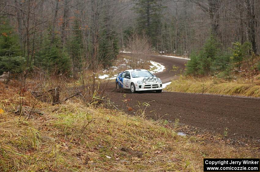 Paul Dunn / Bill Westrick head uphill through the first corners of Herman, SS1, in their Dodge SRT-4.