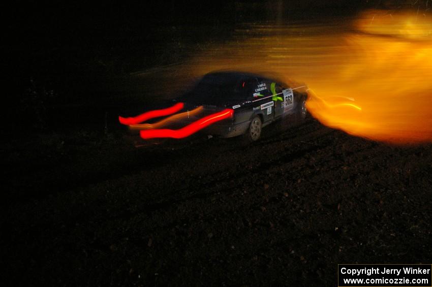 Brian Dondlinger / Dave Parps at speed through the final uphill left on SS3, Echo Lake 1, in their Nissan Sentra SE-R.