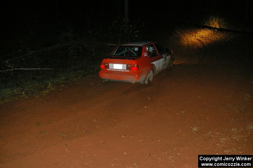 Mike Merbach / Jeff Feldt VW Jetta at the final corner of SS3, Echo Lake 1.