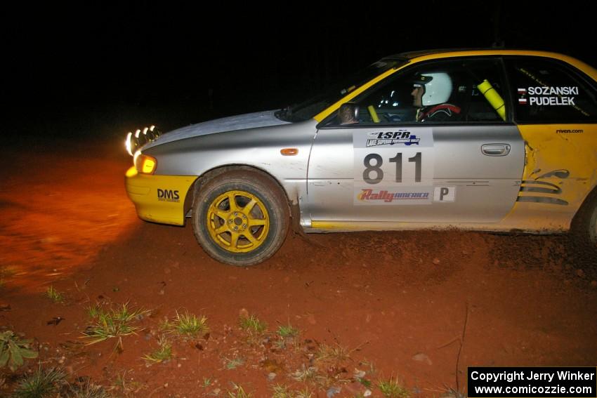 Jaroslaw Sozanski / Kazimierz Pudelek through the final uphill left on Echo Lake1, SS3, in their Subaru Impreza.