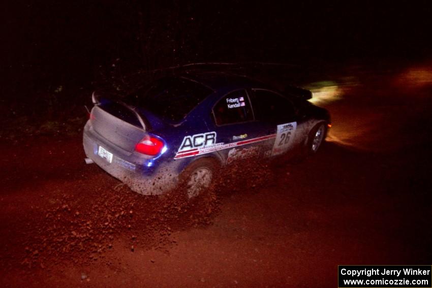 The Cary Kendall / Scott Friberg Dodge SRT-4 goes through an uphill left near the finish of Echo Lake 2.