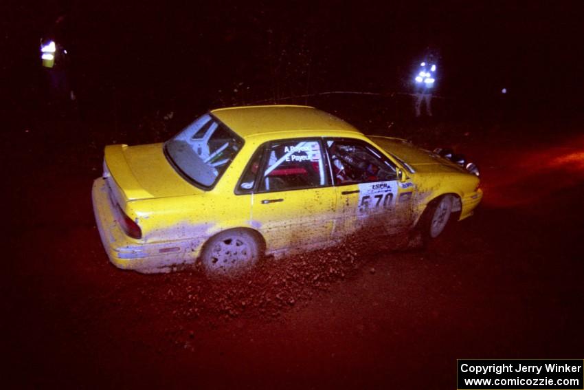 The Kenny Bartram / Dennis Hotson VW New Beetle goes through an uphill left near the finish of Echo Lake 2.