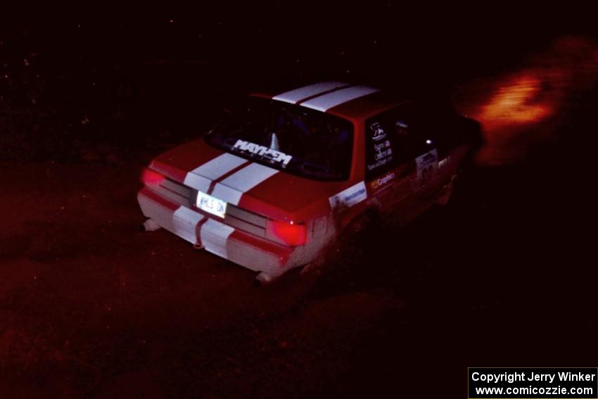 The Mark Utecht / Rob Bohn Ford Mustang goes through an uphill left near the finish of Echo Lake 2.