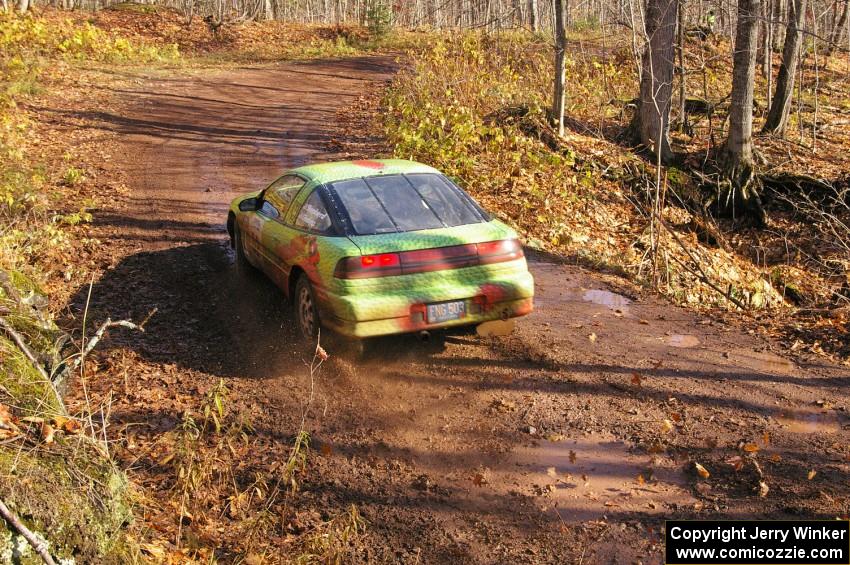 Doug Shepherd / Pete Gladysz set up for the final corner of SS8, Gratiot Lake 1, in their Mitsubishi Eclipse.