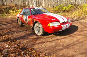 Mark Utecht / Rob Bohn set up for the final hard right-hander before the finish of Gratiot Lake 1, SS8, in their Ford Mustang.