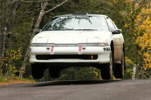 Chris Czyzio / Jeff Secor caught a little air at the midpoint jump on Brockway 1, SS11, in their Mitsubishi Eclipse GSX.