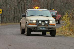 One of the sweep trucks after the running of SS15, Gratiot Lake 2.