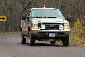 One of the sweep trucks after the running of SS15, Gratiot Lake 2.