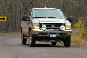 One of the sweep trucks after the running of SS15, Gratiot Lake 2.