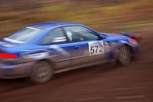 James Robinson / Andrew Jessup at speed through the first corner of Gratiot Lake 2, SS15, in their Honda Civic Si.