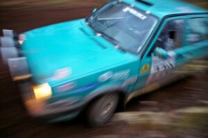 Miles Bothee / Ben Slocum at the first corner of SS15, Gratiot Lake 2, in their VW Jetta.