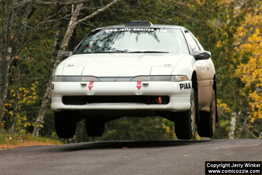 Chris Czyzio / Jeff Secor caught a little air at the midpoint jump on Brockway 1, SS11, in their Mitsubishi Eclipse GSX.