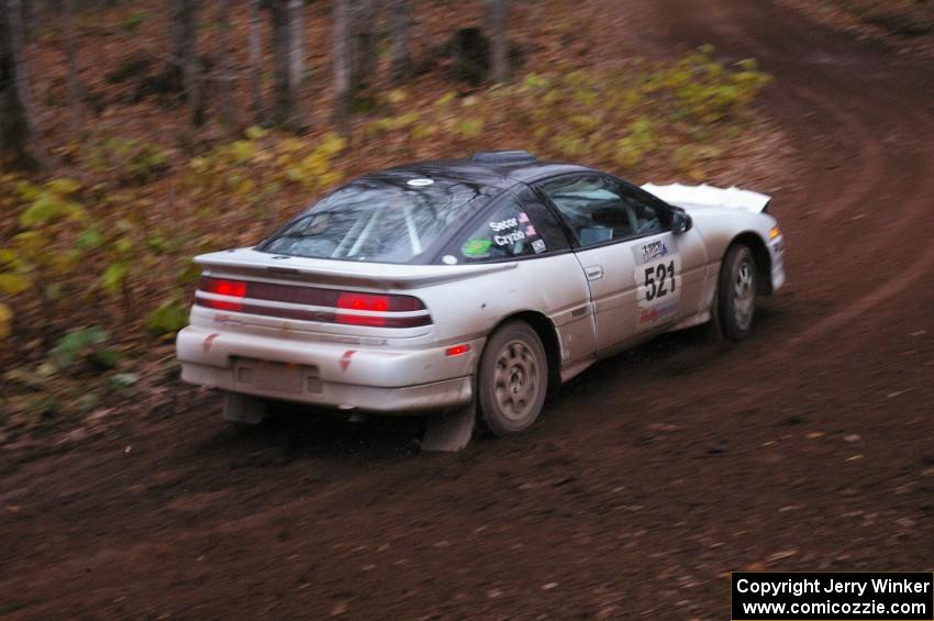 Chris Czyzio / Jeff Secor bring their Mitsubishi Eclipse GSX through the first corner of Gratiot Lake 2, SS15.