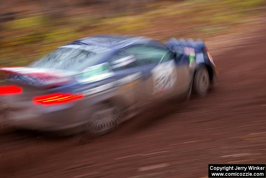 Eric Heitkamp / Nick Lehner rocket through the first corner of Gratiot Lake 2, SS15, in their Acura RSX.