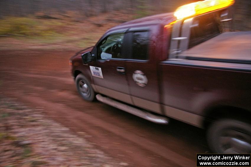 The Med Sweep truck at the first corner of SS15, Gratiot Lake 2.