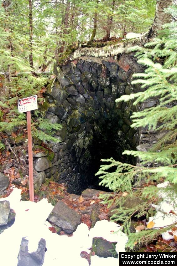 Closed mine entrance at Nonesuch Falls